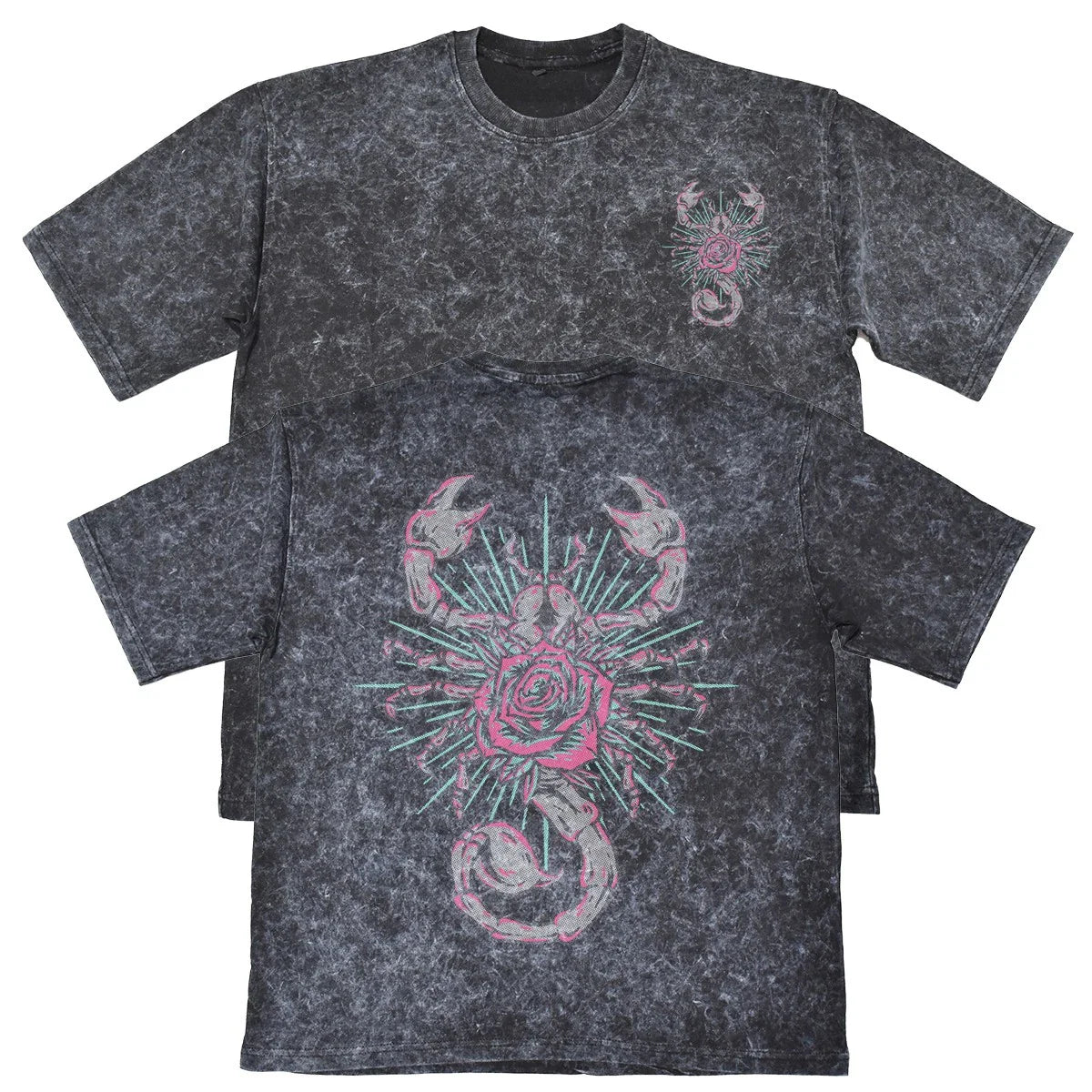 Scorpion Rose Tattoo Womens Carbon Grey French Terry Tee Zodiac Gift For Her Unisex T-shirt, Sweatshirt, Hoodie, Long Sleeve Tee - T-Shirt, Sweatshirt, Hoodie
