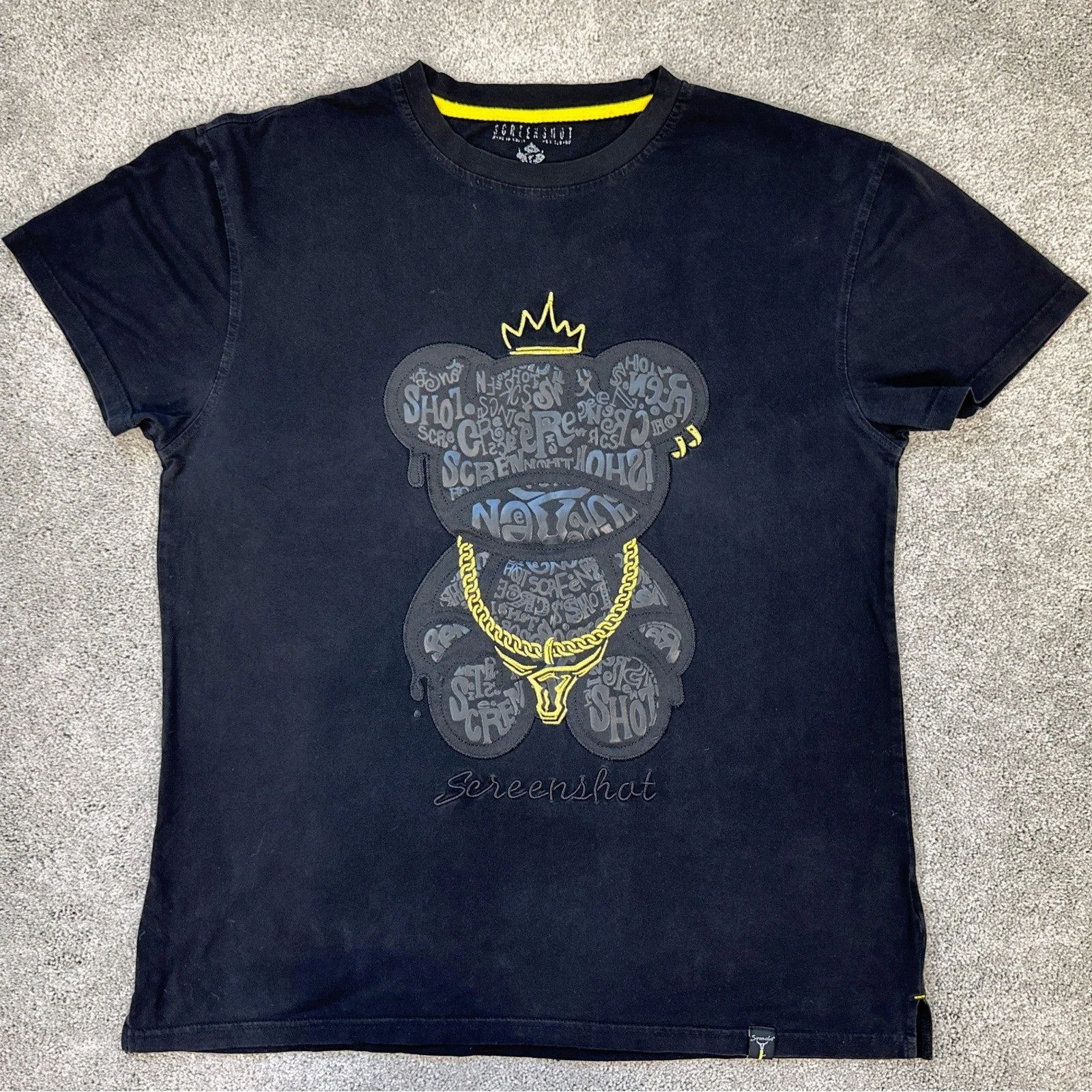 Screenshot Brand Bear Crown Gold Chain Graffiti Tee Black 2XL Streetwear Unisex T-shirt, Sweatshirt, Hoodie, Long Sleeve Tee - T-Shirt, Sweatshirt, Hoodie