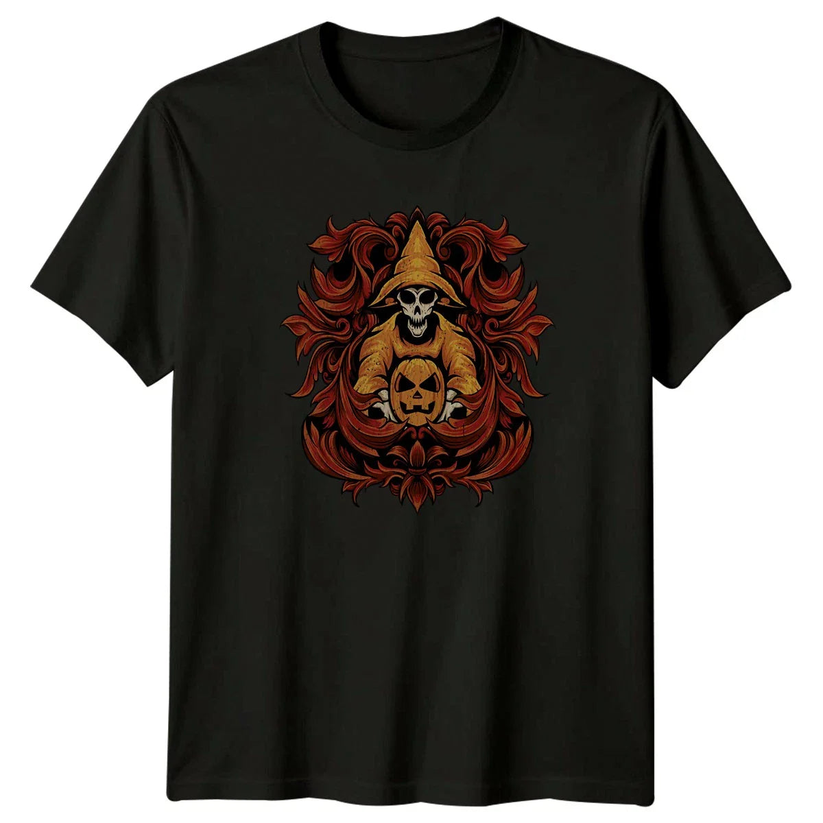 Wizard Skull Pumpkin Ornate Design T-Shirt Gothic Spooky Halloween Gift Unisex T-shirt, Sweatshirt, Hoodie, Long Sleeve Tee - T-Shirt, Sweatshirt, Hoodie