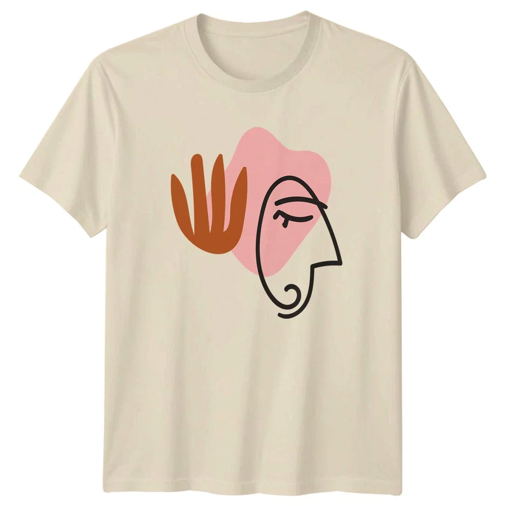 Abstract Minimalist Line Art Face T-Shirt Boho Chic Fashion Birthday Gift Unisex T-shirt, Sweatshirt, Hoodie, Long Sleeve Tee - T-Shirt, Sweatshirt, Hoodie