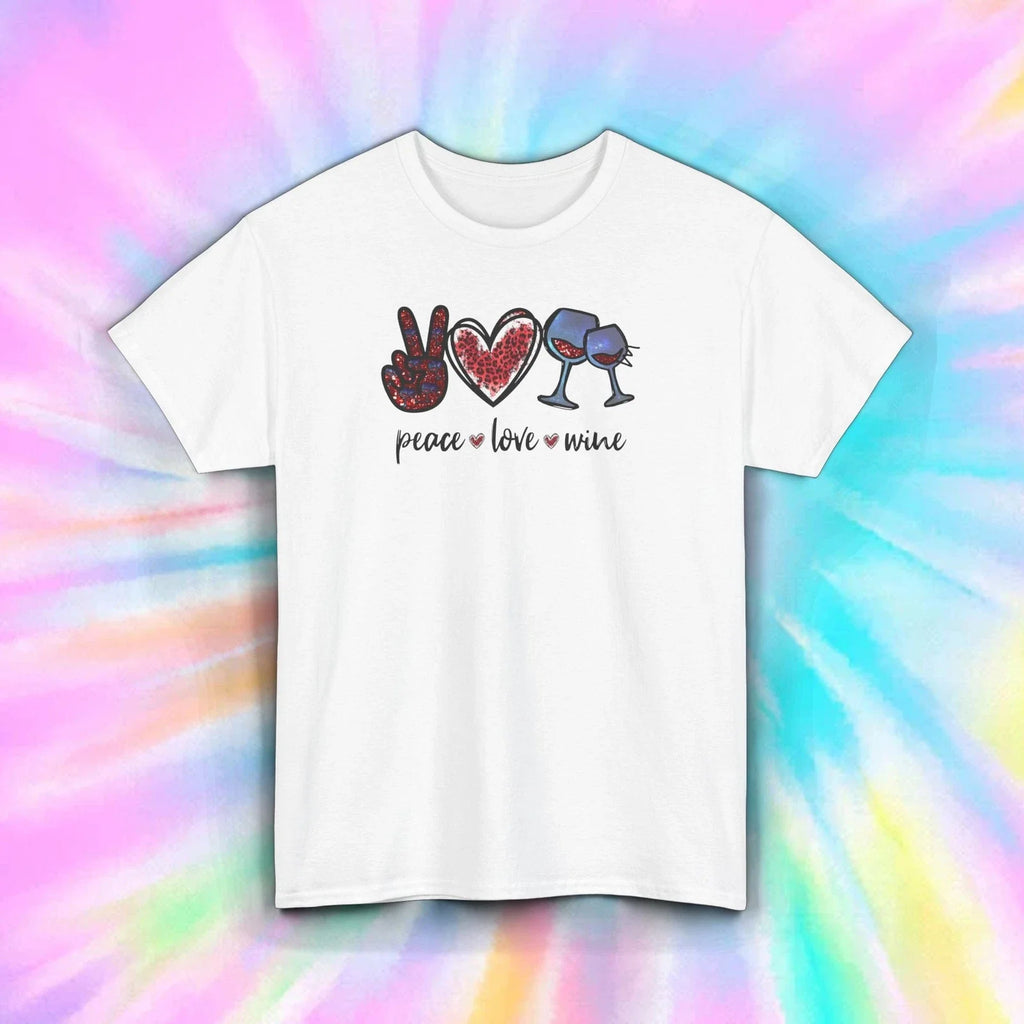 Peace Love Wine Funny Drinking Wine Lover Gift Shirt S-5XL Unisex T-shirt, Sweatshirt, Hoodie, Long Sleeve Tee - T-Shirt, Sweatshirt, Hoodie