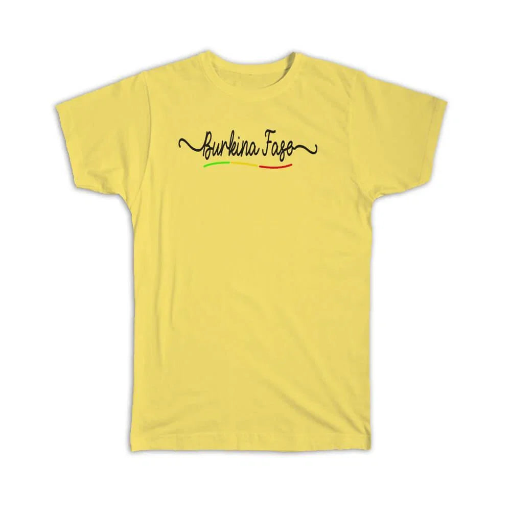 Gift T-Shirt : Burkina Faso Flag Colors Burkinan Travel Expat Country Minimalist Unisex T-shirt, Sweatshirt, Hoodie, Long Sleeve Tee - T-Shirt, Sweatshirt, Hoodie