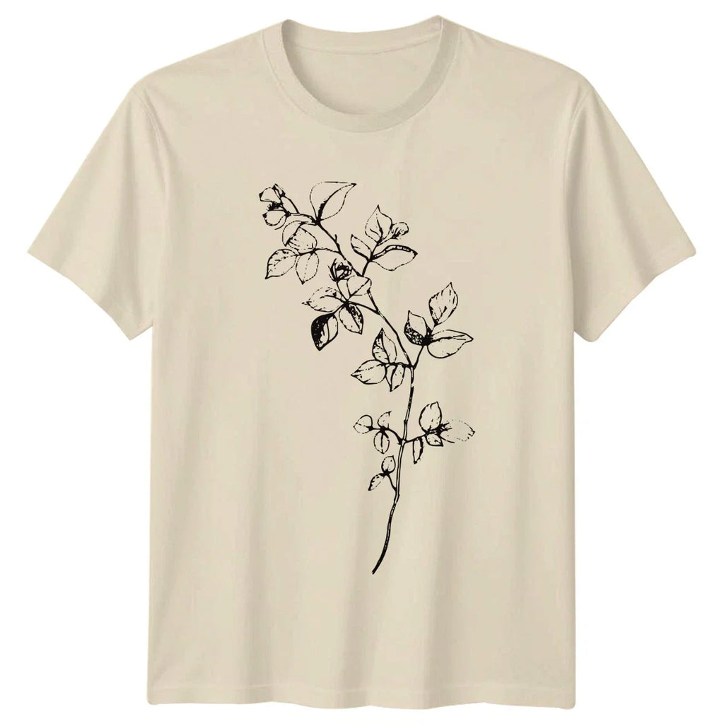 Minimalist Black White Botanical Art T-Shirt Nature Garden Sketch Plant Lover Unisex T-shirt, Sweatshirt, Hoodie, Long Sleeve Tee - T-Shirt, Sweatshirt, Hoodie