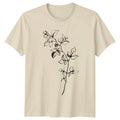 Minimalist Black White Botanical Art T-Shirt Nature Garden Sketch Plant Lover Unisex T-shirt, Sweatshirt, Hoodie, Long Sleeve Tee - T-Shirt, Sweatshirt, Hoodie