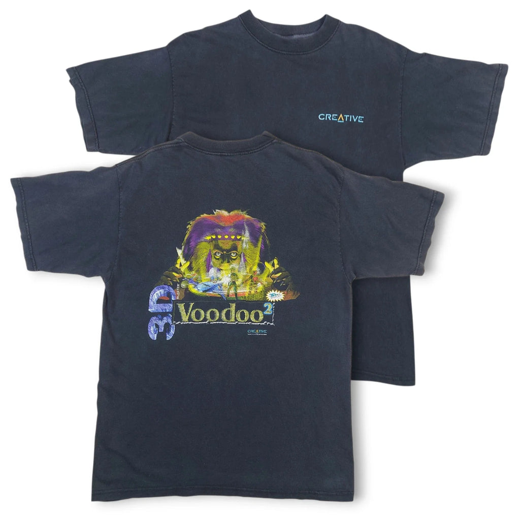 Vintage 90s 1998 Creative 3D Blaster Voodoo2 Video Card Promo Black T-Shirt L Unisex T-shirt, Sweatshirt, Hoodie, Long Sleeve Tee - T-Shirt, Sweatshirt, Hoodie