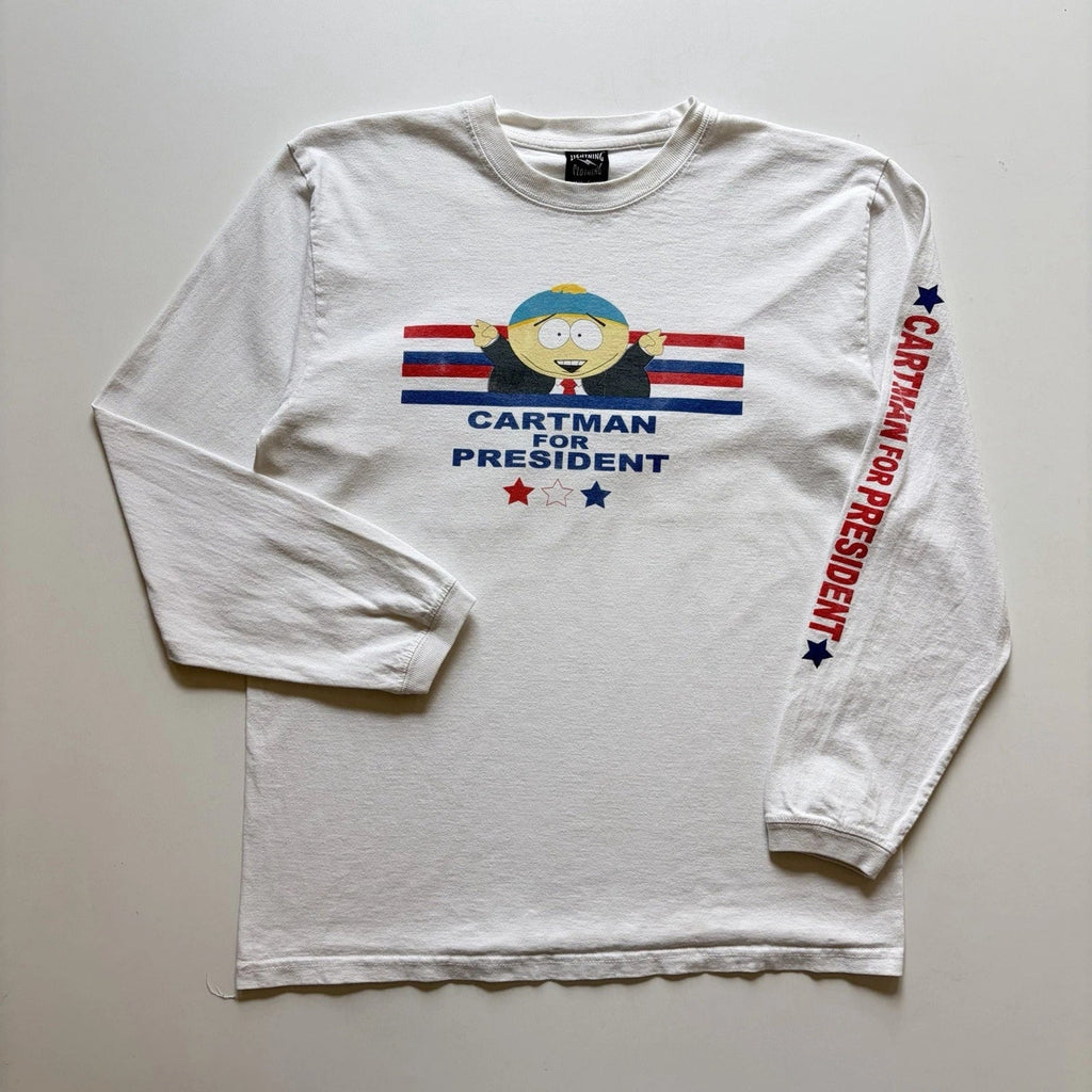 Vintage South Park Long Sleeve Shirt Mens Medium Eric Cartman For President Rare Unisex T-shirt, Sweatshirt, Hoodie, Long Sleeve Tee - T-Shirt, Sweatshirt, Hoodie