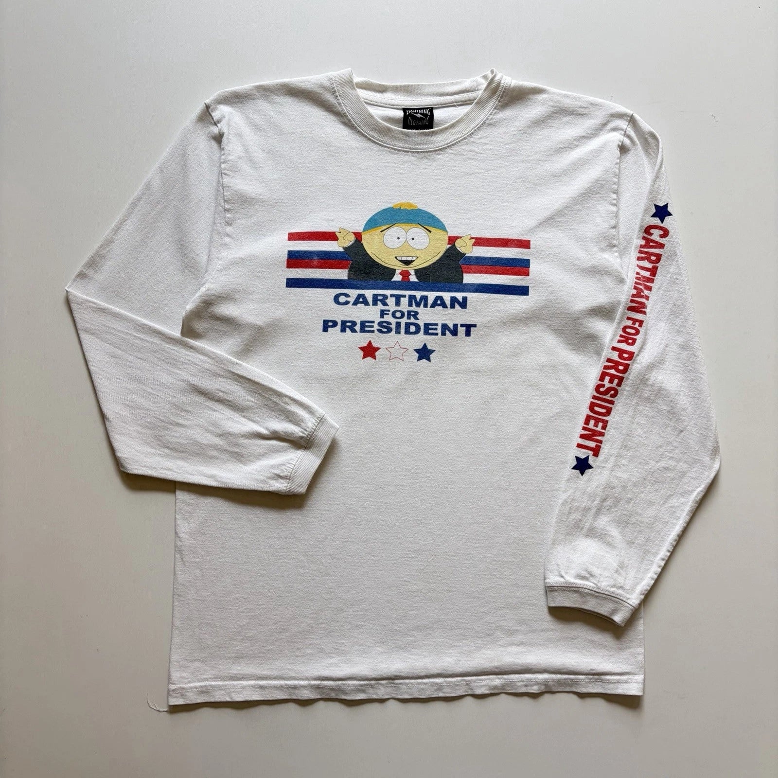 Vintage South Park Long Sleeve Shirt Mens Medium Eric Cartman For President Rare Unisex T-shirt, Sweatshirt, Hoodie, Long Sleeve Tee - T-Shirt, Sweatshirt, Hoodie