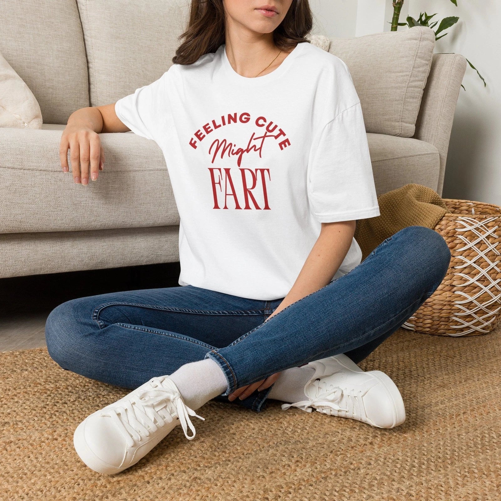 Feeling Cute Might Fart T-Shirt | Funny Quote Graphic Tee Unisex T-shirt, Sweatshirt, Hoodie, Long Sleeve Tee - T-Shirt, Sweatshirt, Hoodie