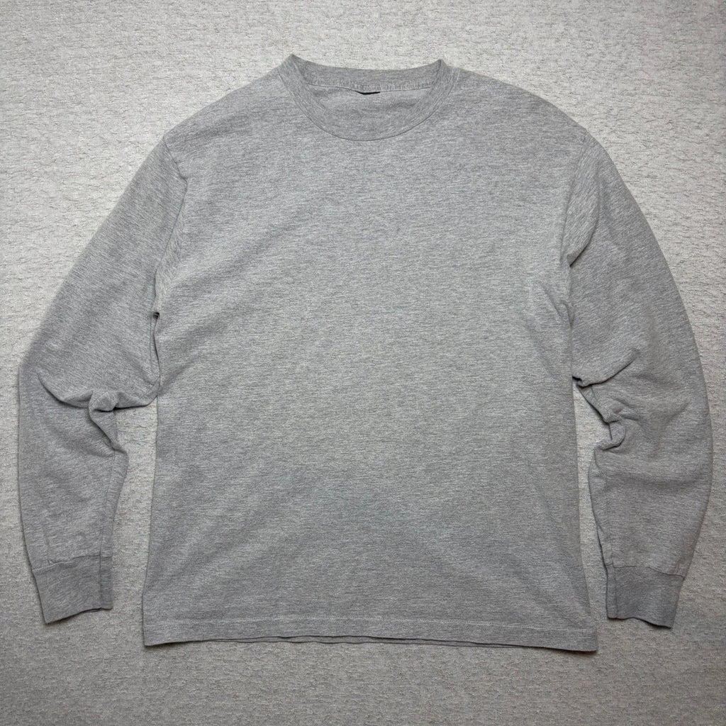 Mens Long Sleeve T-Shirt Large Gray Minimalist Crew Neck Basic Tee Unisex T-shirt, Sweatshirt, Hoodie, Long Sleeve Tee - T-Shirt, Sweatshirt, Hoodie