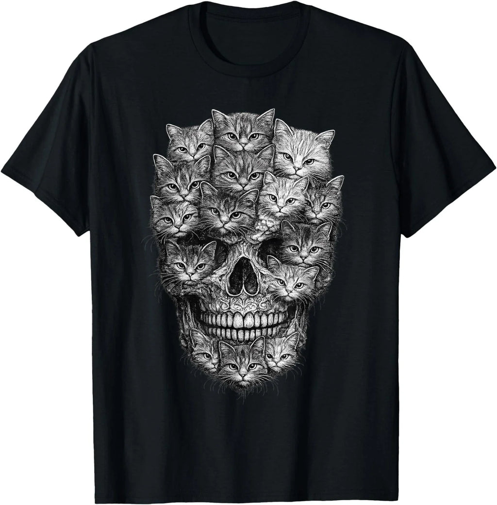 Cat Skull Made of Cats Gothic Kitty Skeleton Dark Aesthetic T-Shirt Unisex T-shirt, Sweatshirt, Hoodie, Long Sleeve Tee - T-Shirt, Sweatshirt, Hoodie