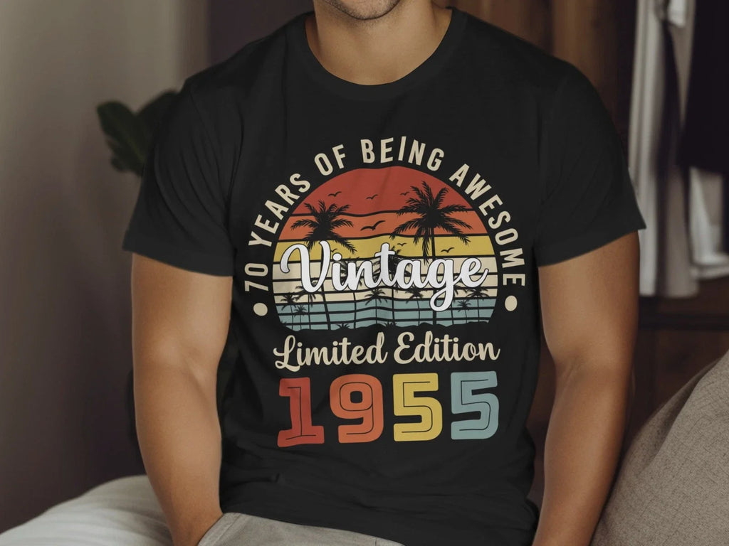 Personalised Vintage Birthday T Shirt Any Age Year Limited Edition Retro Gift Unisex T-shirt, Sweatshirt, Hoodie, Long Sleeve Tee - T-Shirt, Sweatshirt, Hoodie