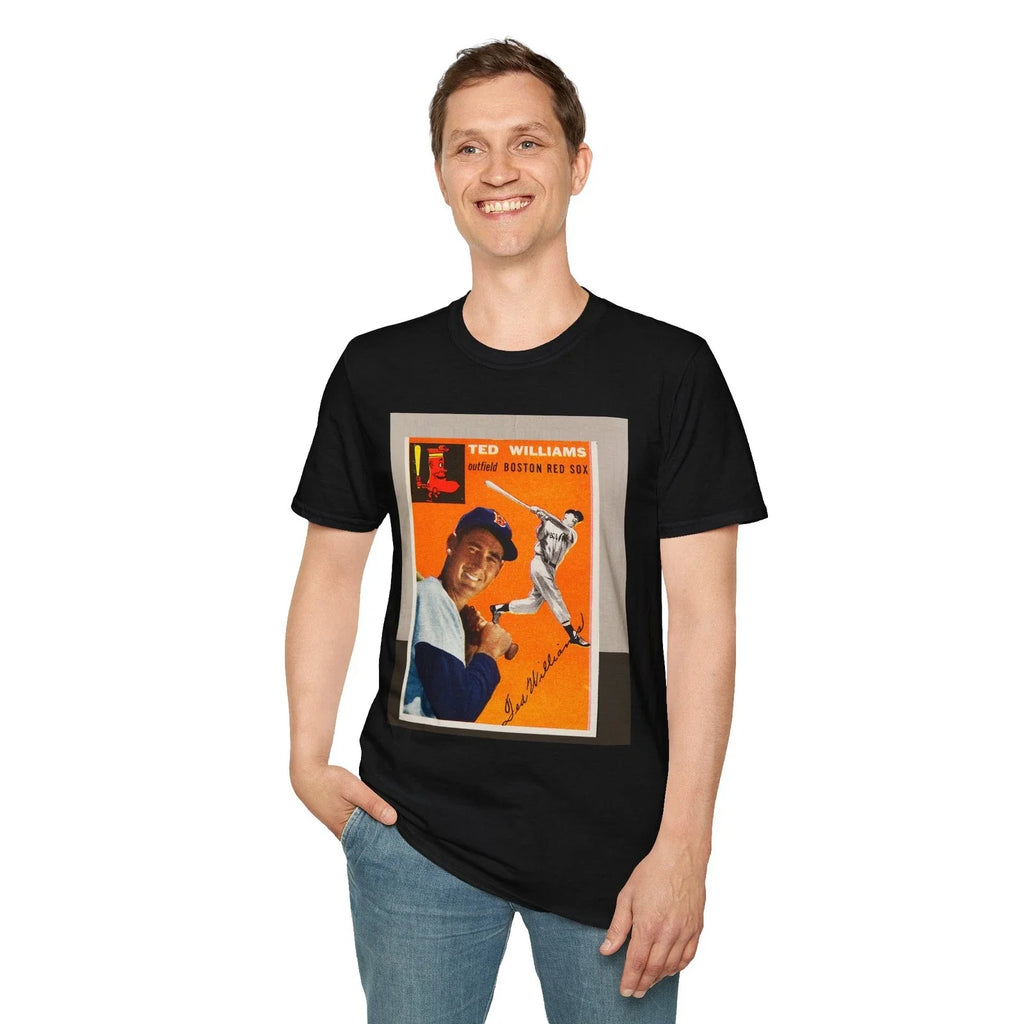 Ted Williams Red Sox Baseball Card  Photo Art  T Shirt, Unisex Sports Unisex T-shirt, Sweatshirt, Hoodie, Long Sleeve Tee - T-Shirt, Sweatshirt, Hoodie