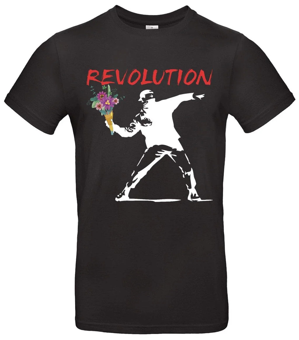 Banksy Flower Thrower Shirt - Street Art T-Shirt for Fans & Activists Unisex T-shirt, Sweatshirt, Hoodie, Long Sleeve Tee - T-Shirt, Sweatshirt, Hoodie