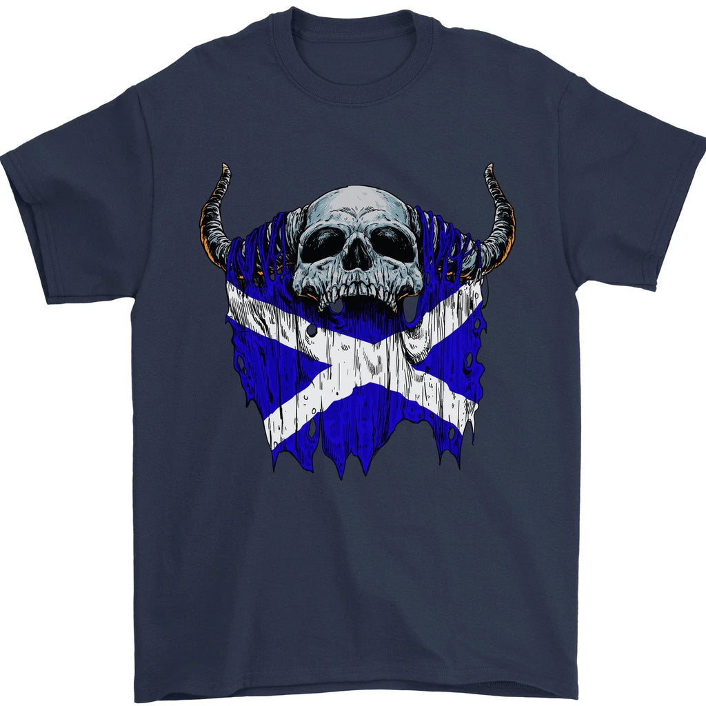 Scotland Flag Skull Scottish Biker Gothic Mens T-Shirt 100% Cotton Unisex T-shirt, Sweatshirt, Hoodie, Long Sleeve Tee - T-Shirt, Sweatshirt, Hoodie