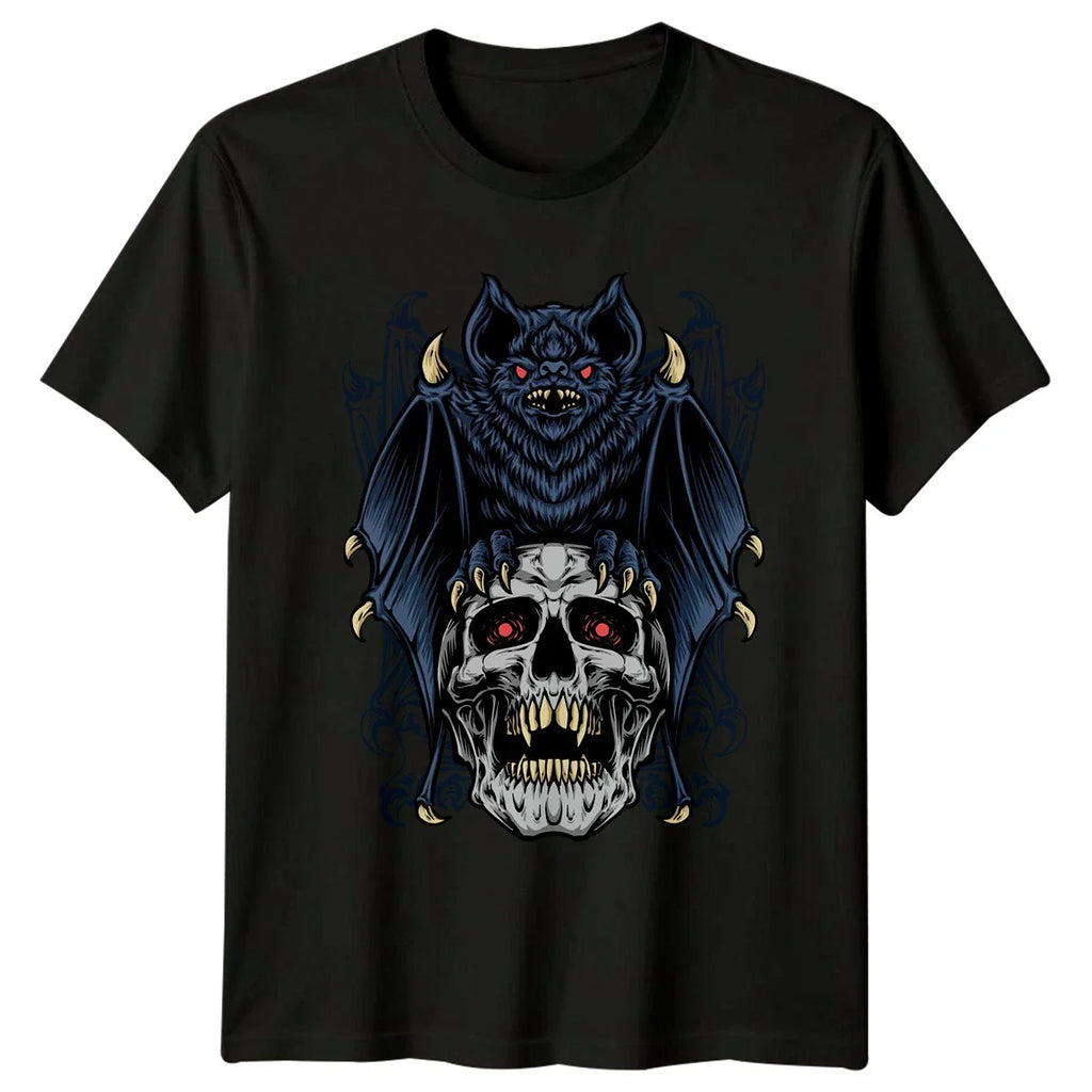Scary Bat Holding Skull T-Shirt Dark Art Gothic Horror Halloween Gift For Him Unisex T-shirt, Sweatshirt, Hoodie, Long Sleeve Tee - T-Shirt, Sweatshirt, Hoodie