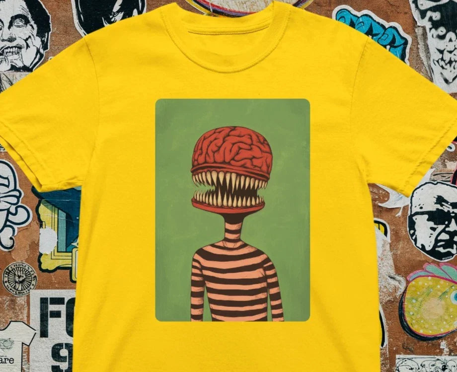 Creepy Brain Monster T-Shirt - Horror Art Graphic Tee Gothic Alternative Creepy Unisex T-shirt, Sweatshirt, Hoodie, Long Sleeve Tee - T-Shirt, Sweatshirt, Hoodie