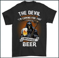 BEER T-SHIRT Skull Devil Larger Alcohol Biker Motorbike Grim Reaper Motorcycle Unisex T-shirt, Sweatshirt, Hoodie, Long Sleeve Tee - T-Shirt, Sweatshirt, Hoodie