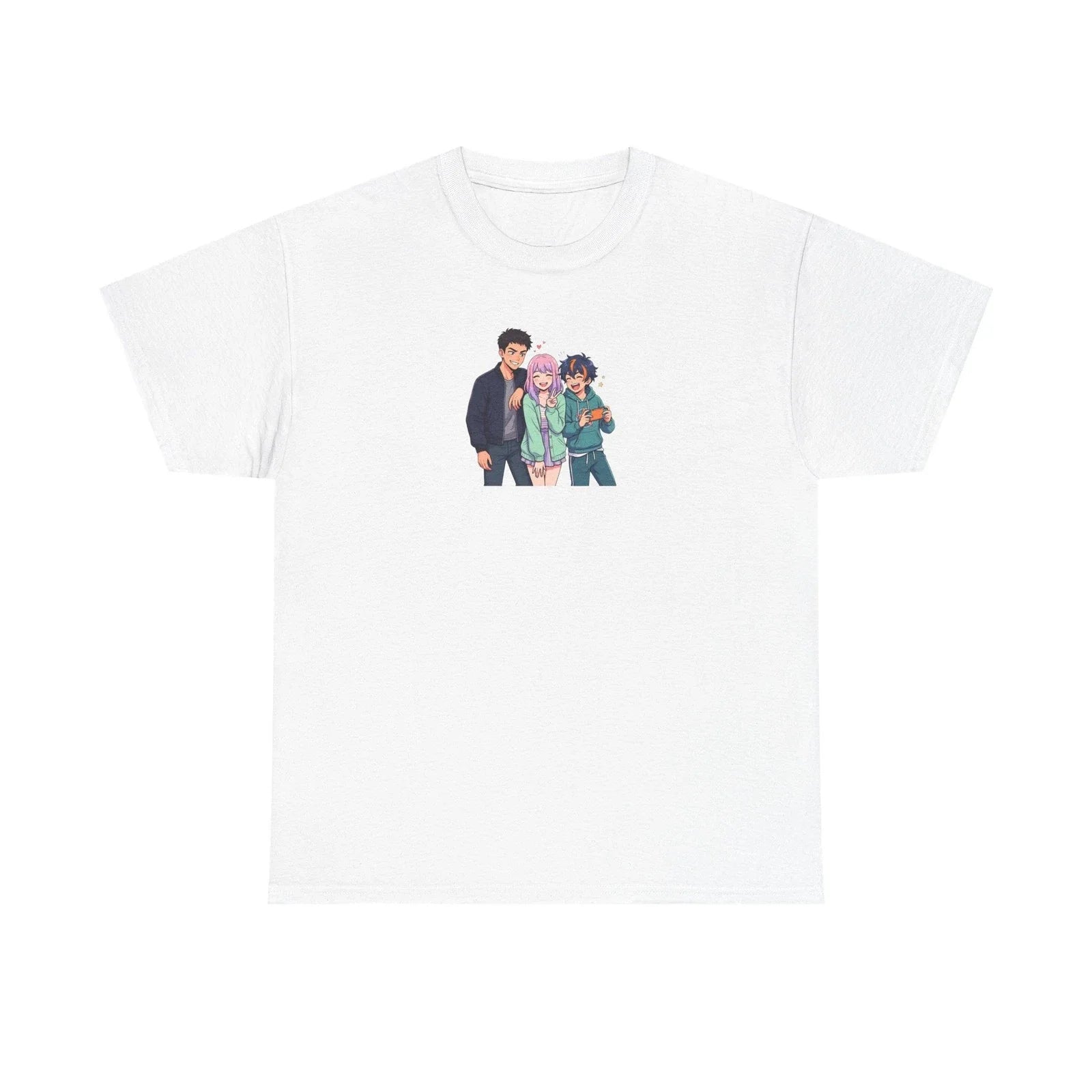 Anime Trio Characters T-Shirt | Group Portrait, Pastel Aesthetic Unisex T-shirt, Sweatshirt, Hoodie, Long Sleeve Tee - T-Shirt, Sweatshirt, Hoodie