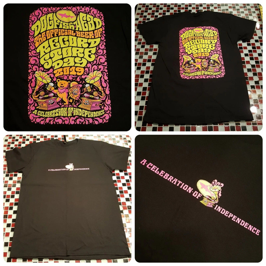 Dogfish Head Beer LARGE T-shirt Record Store Day 2019 Grateful Dead Dancing Bear Unisex T-shirt, Sweatshirt, Hoodie, Long Sleeve Tee - T-Shirt, Sweatshirt, Hoodie