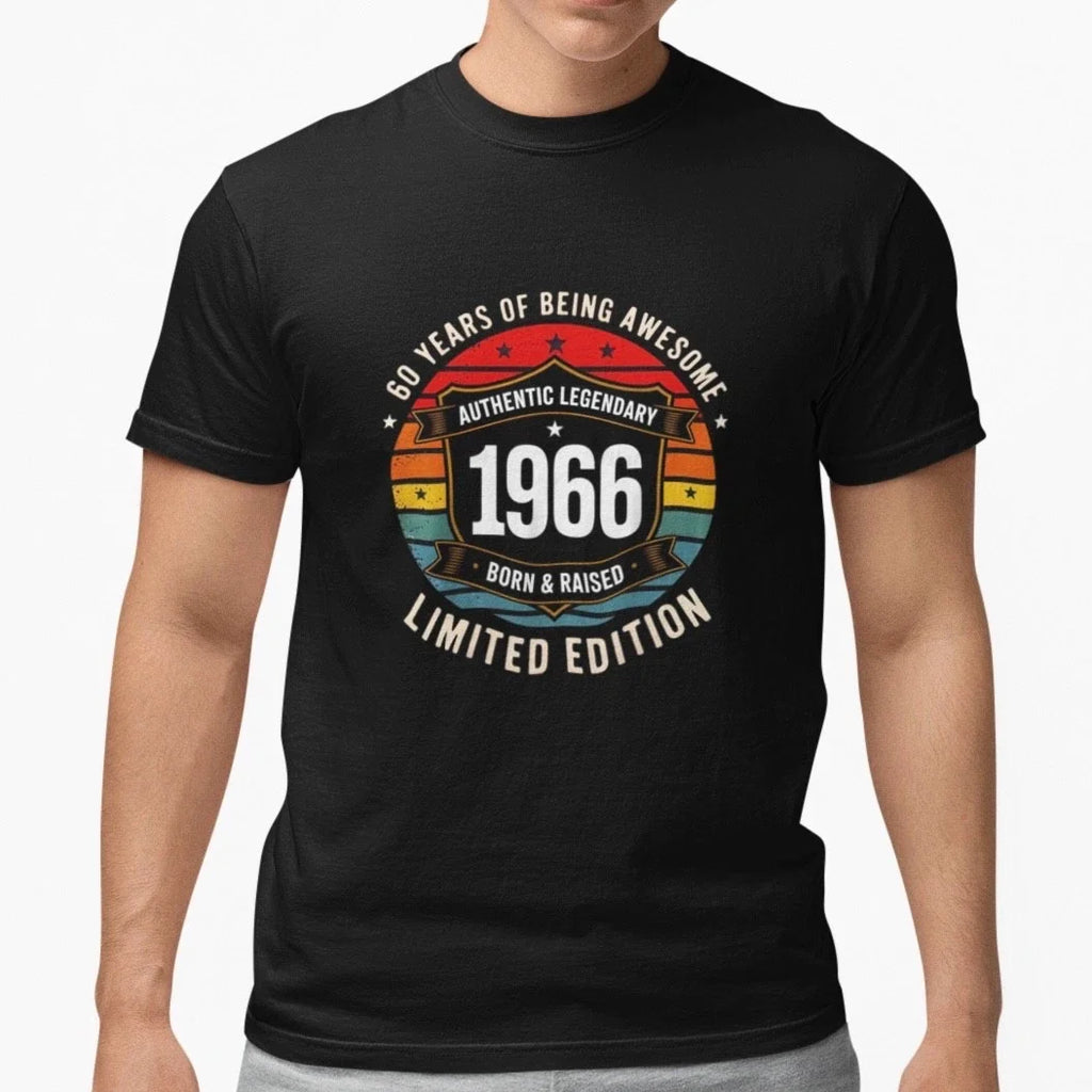 1966 60th Birthday Shirt Vintage 60 Years Old Limited Edition Gift Tee Cotton Unisex T-shirt, Sweatshirt, Hoodie, Long Sleeve Tee - T-Shirt, Sweatshirt, Hoodie