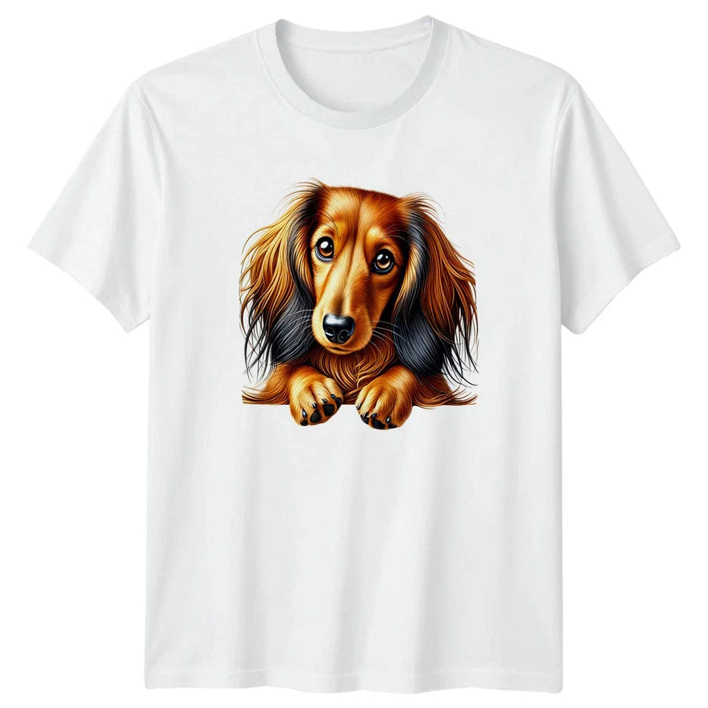 Cute Long Haired Dachshund Puppy Dog T-Shirt Dachshund Dog Birthday Gift Unisex T-shirt, Sweatshirt, Hoodie, Long Sleeve Tee - T-Shirt, Sweatshirt, Hoodie