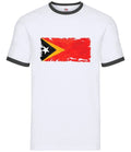 East Timor Grunge Style Flag - Mens Ringer - Timor-Leste Dili Asia Country Unisex T-shirt, Sweatshirt, Hoodie, Long Sleeve Tee - T-Shirt, Sweatshirt, Hoodie