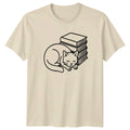 Sleeping Cat Book Lover T-Shirt Reader Librarian Gift For Him And Her Unisex T-shirt, Sweatshirt, Hoodie, Long Sleeve Tee - T-Shirt, Sweatshirt, Hoodie