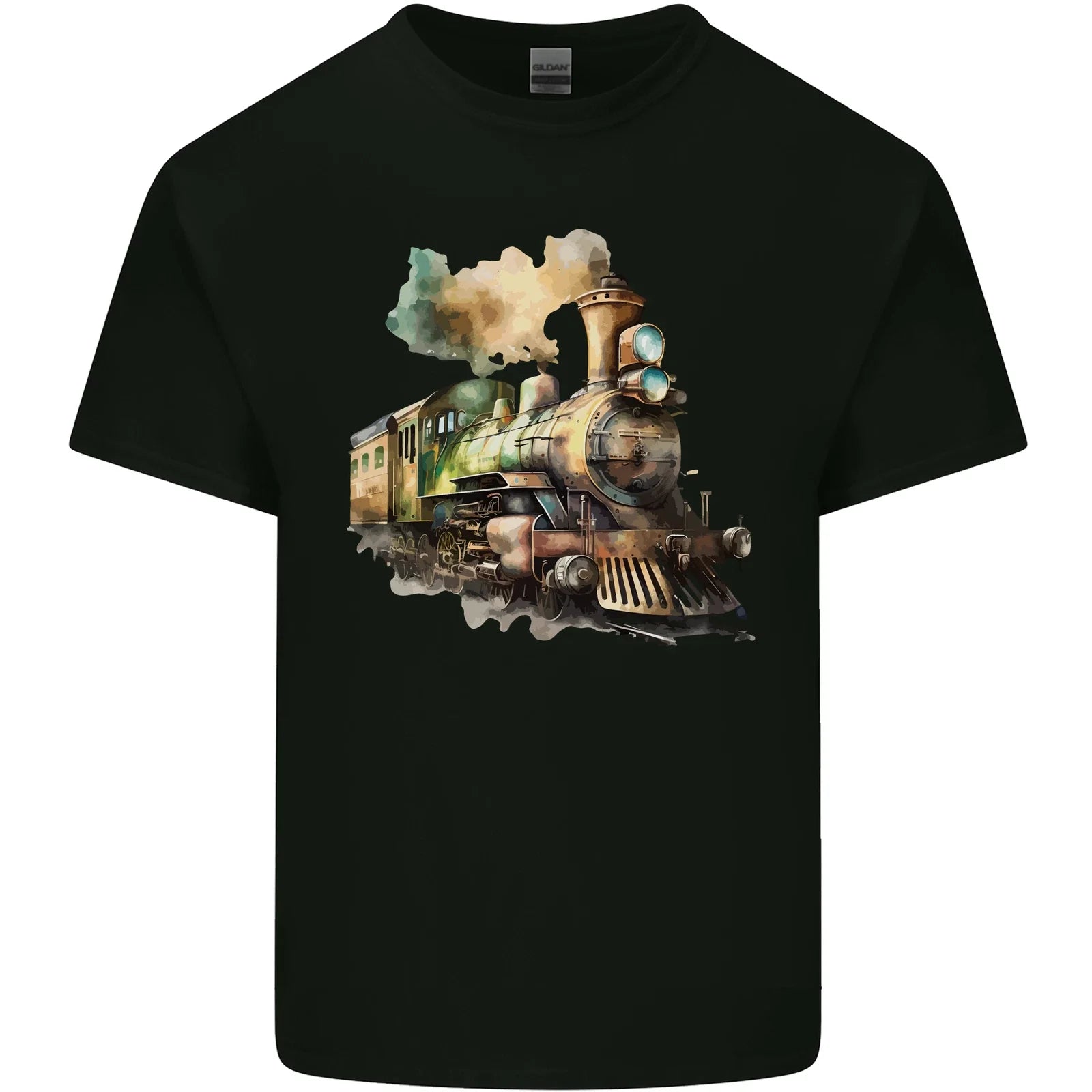 Locomotive Watercolour Trainspotter Trains Mens Cotton T-Shirt Tee Top Unisex T-shirt, Sweatshirt, Hoodie, Long Sleeve Tee - T-Shirt, Sweatshirt, Hoodie