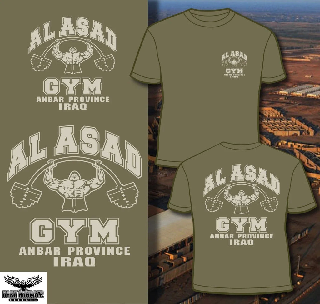 Al Asad Air Base Gym Anbar Province Iraq T-shirt Unisex T-shirt, Sweatshirt, Hoodie, Long Sleeve Tee - T-Shirt, Sweatshirt, Hoodie