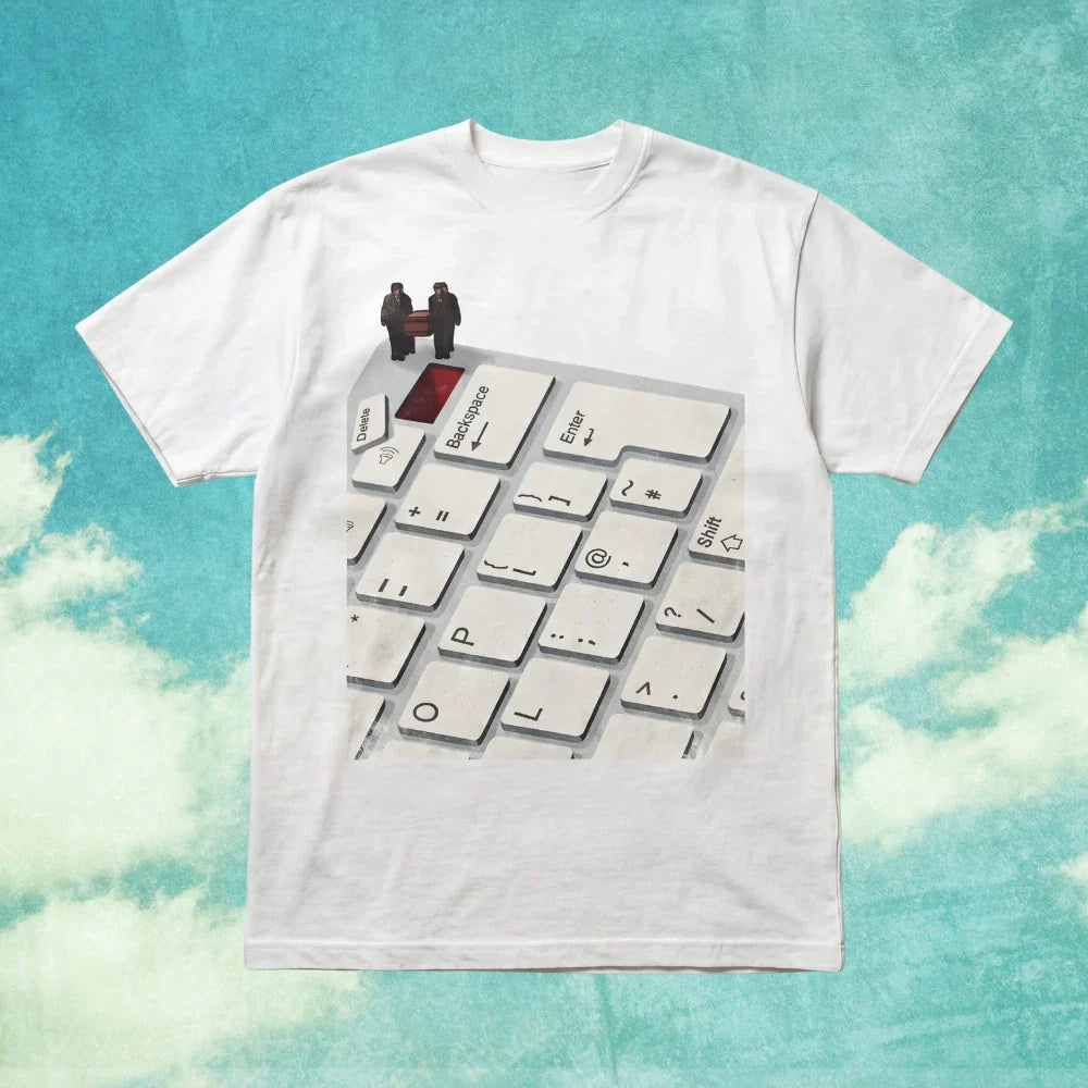 Escaping The World Keyboard Graphic T-Shirt Abstract Aesthetic Tee S-5XL Unisex T-shirt, Sweatshirt, Hoodie, Long Sleeve Tee - T-Shirt, Sweatshirt, Hoodie