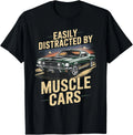 Easily Distracted by Muscle Cars Retro Green Street Style Gift Unisex T-Shirt Unisex T-shirt, Sweatshirt, Hoodie, Long Sleeve Tee - T-Shirt, Sweatshirt, Hoodie