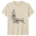 Elegant Minimalist Flower Line Art Womens T-Shirt Botanical Outline Floral Unisex T-shirt, Sweatshirt, Hoodie, Long Sleeve Tee - T-Shirt, Sweatshirt, Hoodie