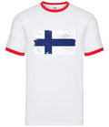 Finlande Drapeau Grunge - Hommes Contraste - Helsinki Finn Finnois Europe Unisex T-shirt, Sweatshirt, Hoodie, Long Sleeve Tee - T-Shirt, Sweatshirt, Hoodie