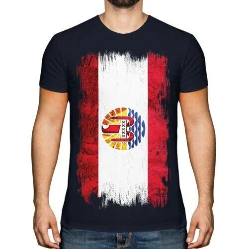 French Polynesia Grunge Flag Mens T-Shirt Polynesia Franaise Unisex T-shirt, Sweatshirt, Hoodie, Long Sleeve Tee - T-Shirt, Sweatshirt, Hoodie