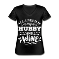 Hubby and Wine Women's V-Neck T-Shirt Unisex T-shirt, Sweatshirt, Hoodie, Long Sleeve Tee - T-Shirt, Sweatshirt, Hoodie