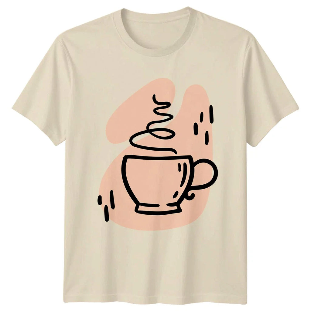 Warm Coffee Cup Abstract Minimalist T-Shirt Coffee Lover Drink Birthday Gift Unisex T-shirt, Sweatshirt, Hoodie, Long Sleeve Tee - T-Shirt, Sweatshirt, Hoodie