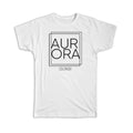 Gift T-Shirt : Aurora Colorado Square Modern Minimalist Font Unisex T-shirt, Sweatshirt, Hoodie, Long Sleeve Tee - T-Shirt, Sweatshirt, Hoodie