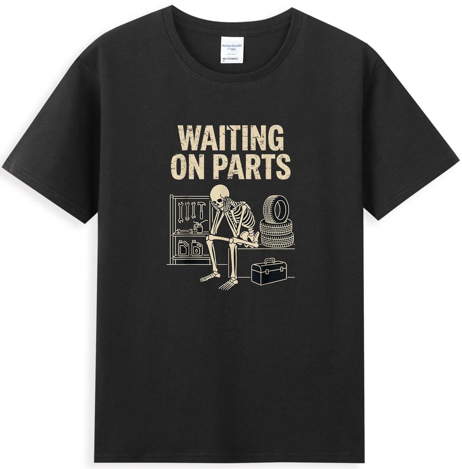 Skeleton Waiting on Parts Car Garage Mechanic Wrench T-Shirt Unisex T-shirt, Sweatshirt, Hoodie, Long Sleeve Tee - T-Shirt, Sweatshirt, Hoodie