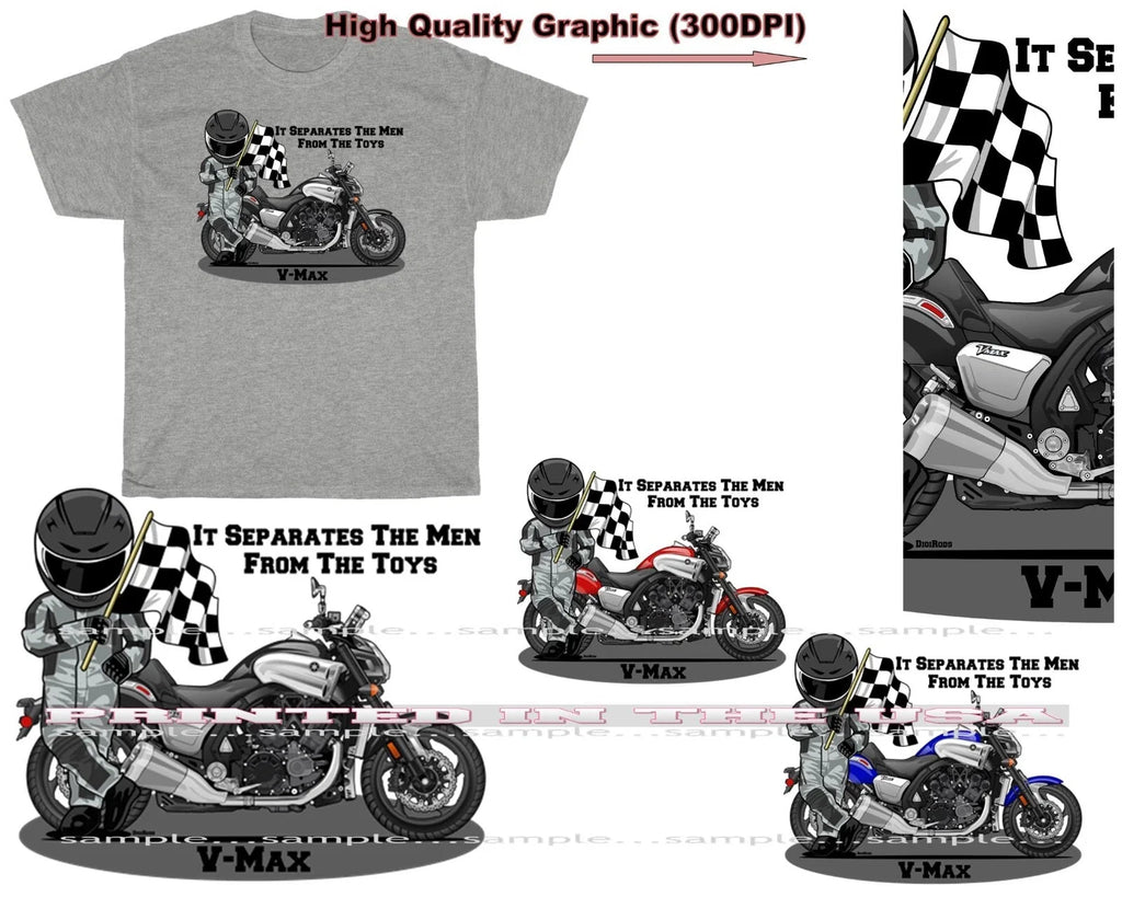 Yamaha V Max V-Max Motorcycle Racing Biker Toys DigiRods Cartoon Gray T Shirt Unisex T-shirt, Sweatshirt, Hoodie, Long Sleeve Tee - T-Shirt, Sweatshirt, Hoodie