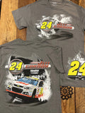 Jeff Gordon #24 NASCAR Racing WRAPAROUND Graphic Tee Shirt Adult 4XL Full Print Unisex T-shirt, Sweatshirt, Hoodie, Long Sleeve Tee - T-Shirt, Sweatshirt, Hoodie