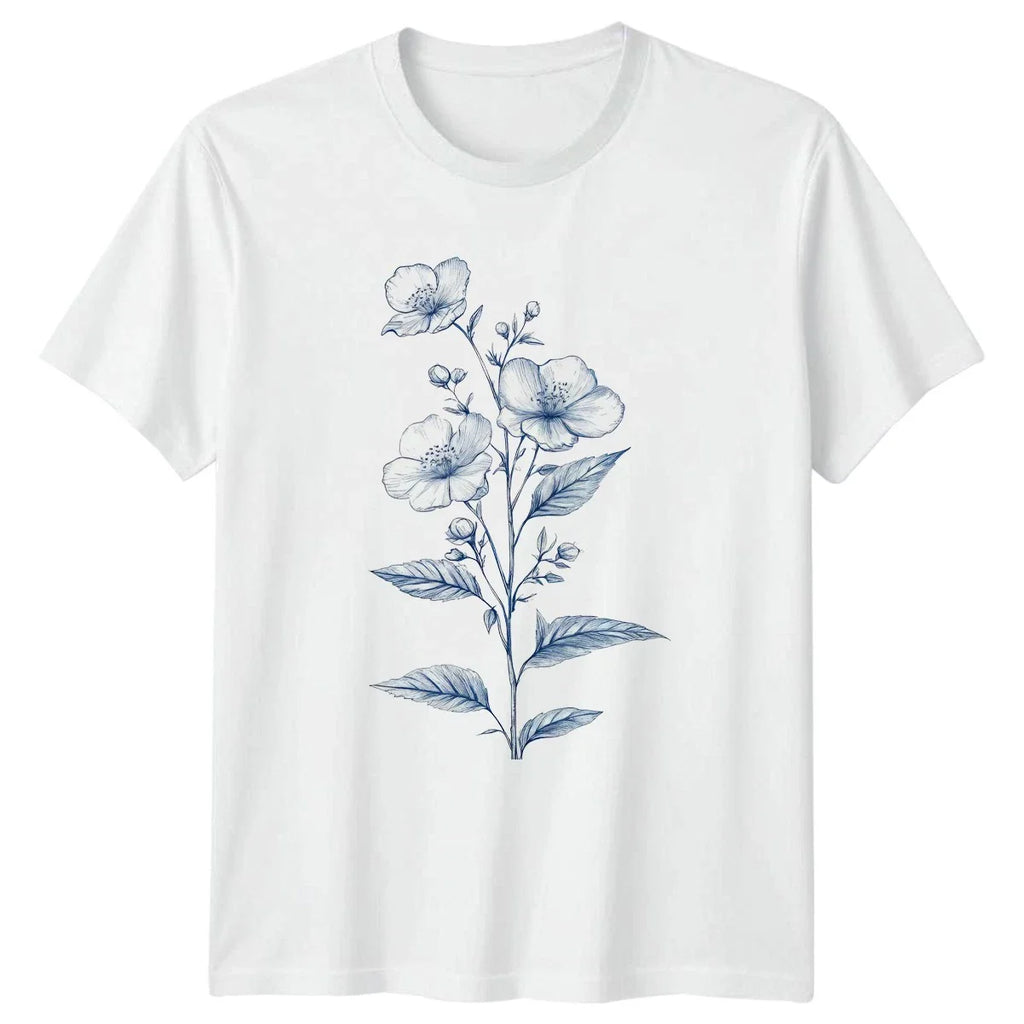 Vintage Floral Sketch T-Shirt Botanical Illustration Womens Gift For Her Unisex T-shirt, Sweatshirt, Hoodie, Long Sleeve Tee - T-Shirt, Sweatshirt, Hoodie