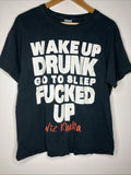 Wiz Khalifa T-Shirt Men's Large Black Wake Up Drunk Rap Tee Distressed Unisex T-shirt, Sweatshirt, Hoodie, Long Sleeve Tee - T-Shirt, Sweatshirt, Hoodie