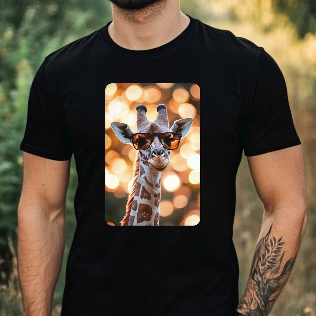 Mens Giraffe Sunglasses Print Cotton T-Shirt Size XS to 5XL Unisex T-shirt, Sweatshirt, Hoodie, Long Sleeve Tee - T-Shirt, Sweatshirt, Hoodie