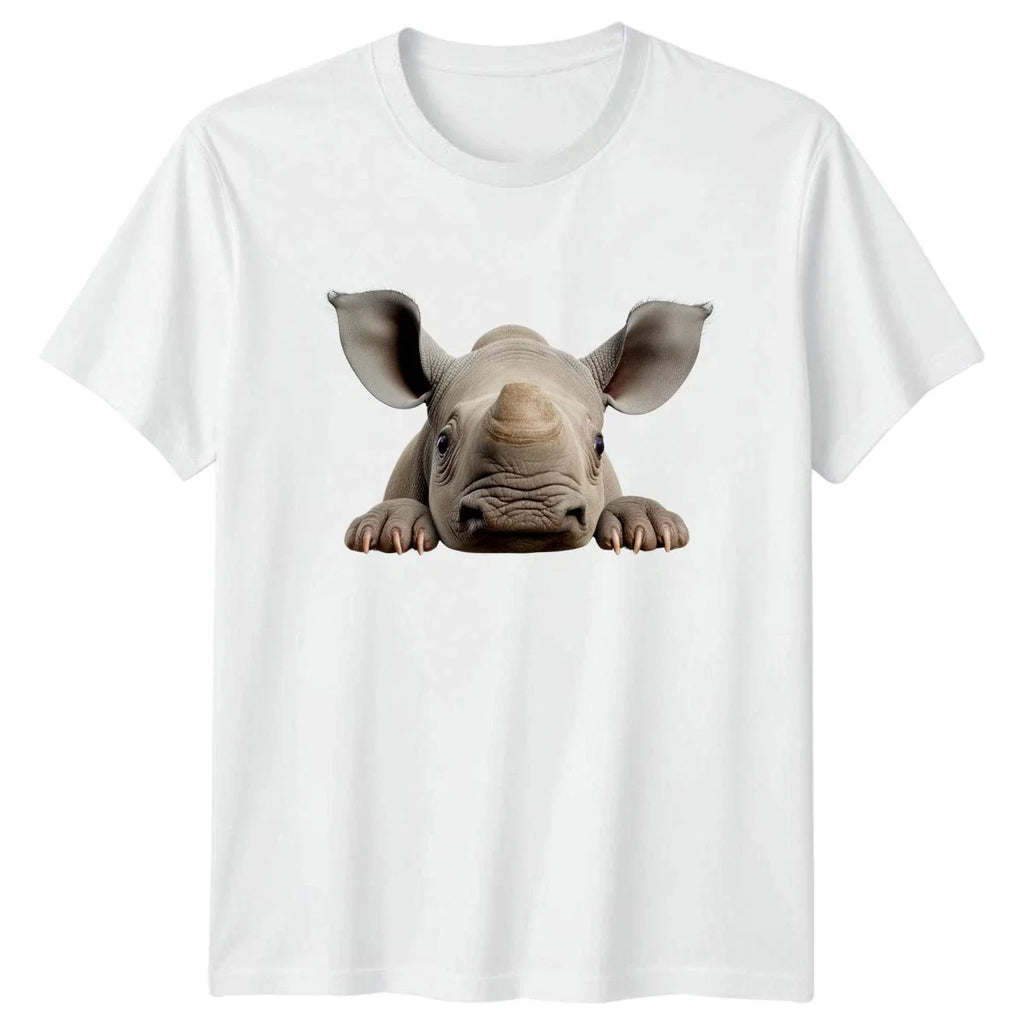 Cute Peeking Rhino T-Shirt Rhinoceros Wildlife Birthday Gift For Him And Her Unisex T-shirt, Sweatshirt, Hoodie, Long Sleeve Tee - T-Shirt, Sweatshirt, Hoodie