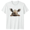 Cute Peeking Rhino T-Shirt Rhinoceros Wildlife Birthday Gift For Him And Her Unisex T-shirt, Sweatshirt, Hoodie, Long Sleeve Tee - T-Shirt, Sweatshirt, Hoodie