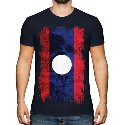 Laos Grunge Flag Men T-Shirt Lao Football Laotian Gift Shirt Unisex T-shirt, Sweatshirt, Hoodie, Long Sleeve Tee - T-Shirt, Sweatshirt, Hoodie