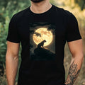 Mens Leopard Full Moon Print Cotton T-Shirt Size XS to 5XL Unisex T-shirt, Sweatshirt, Hoodie, Long Sleeve Tee - T-Shirt, Sweatshirt, Hoodie