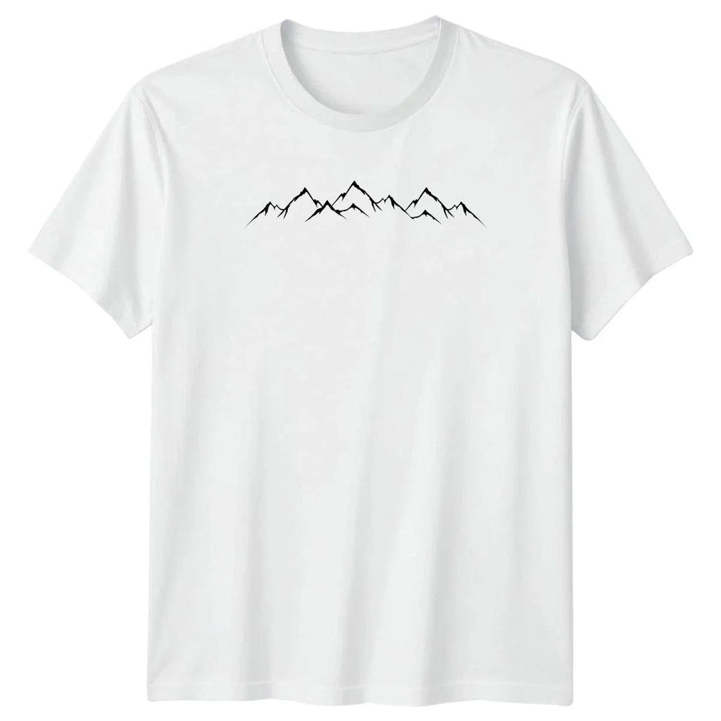 Mountain Range Silhouette Minimalist Outdoors T-Shirt Hiking Adventure Gift Unisex T-shirt, Sweatshirt, Hoodie, Long Sleeve Tee - T-Shirt, Sweatshirt, Hoodie
