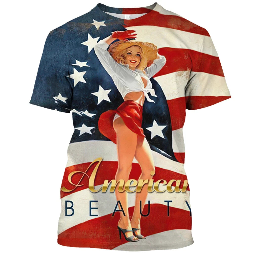 American Beauty Pin Up | Vintage Inspired Men's T-Shirt USA REGULAR USA SIZING Unisex T-shirt, Sweatshirt, Hoodie, Long Sleeve Tee - T-Shirt, Sweatshirt, Hoodie