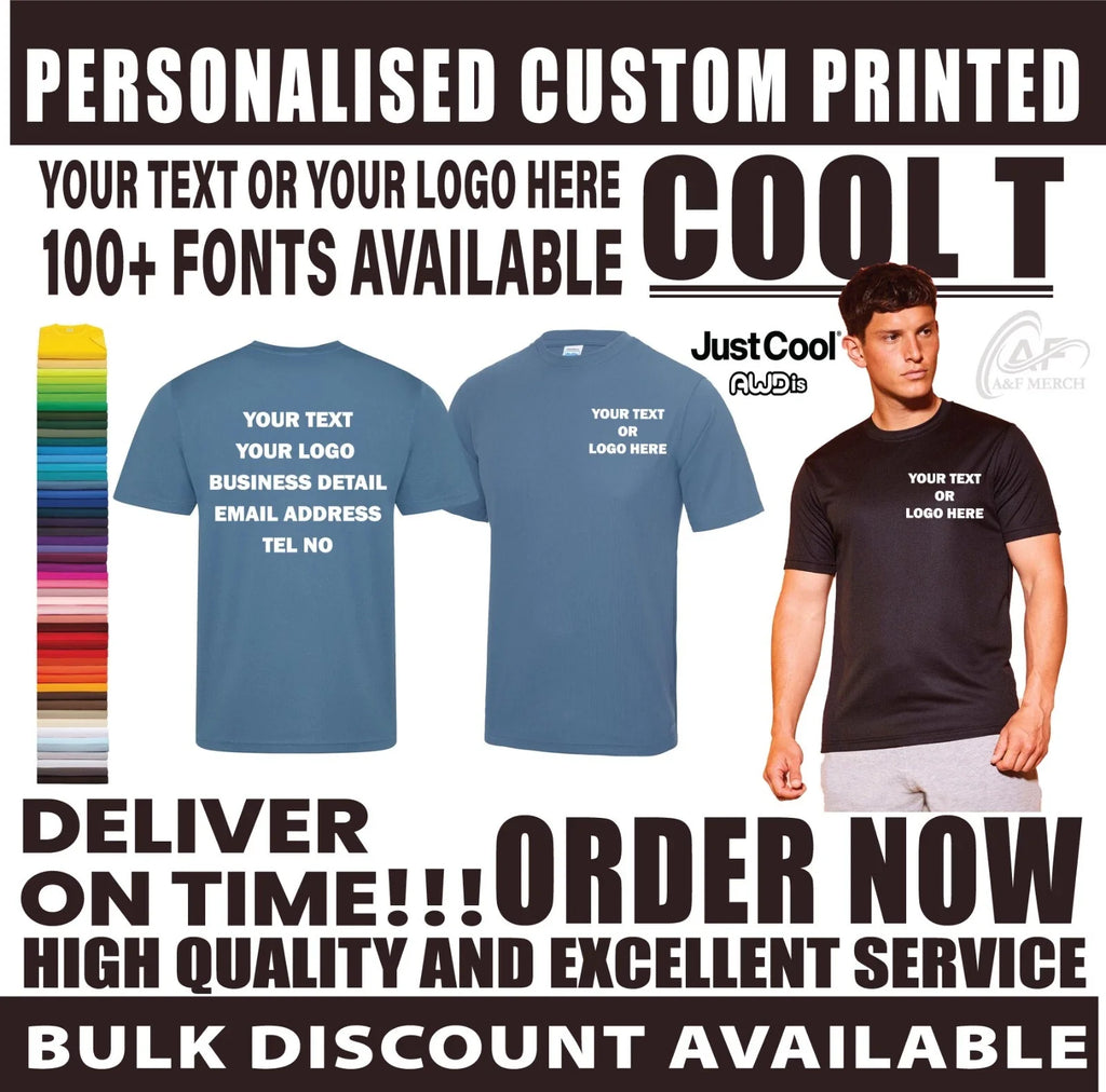 Personalised Custom Just Cool AWDis T-Shirt Text Logo Casual Gym Unisex JC001 Unisex T-shirt, Sweatshirt, Hoodie, Long Sleeve Tee - T-Shirt, Sweatshirt, Hoodie